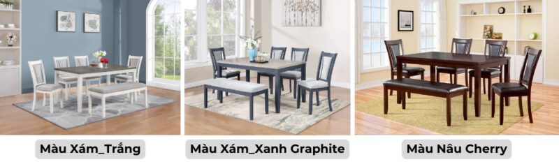 Bàn ăn chữ nhật mặt phủ veneer Calato 15100