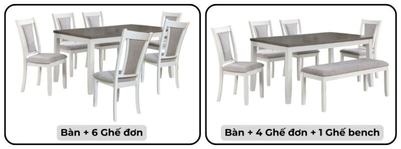 Bàn ăn chữ nhật mặt phủ veneer Calato 15100