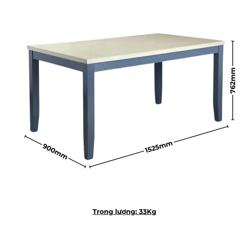 Bàn ăn chữ nhật mặt phủ veneer Calato 15100