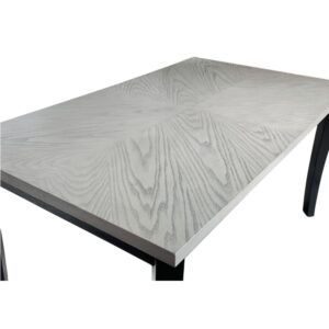 Bàn ăn chữ nhật mặt phủ veneer gỗ Sồi ghép hoa 27200