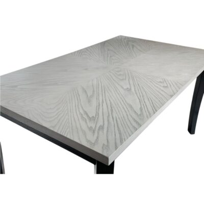 Bàn ăn chữ nhật mặt phủ veneer gỗ Sồi ghép hoa 27200