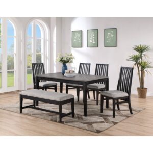 Bàn ăn chữ nhật mặt phủ veneer gỗ Sồi vân núi 27700
