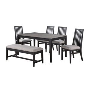 Bàn ăn chữ nhật mặt phủ veneer gỗ Sồi vân núi 27700