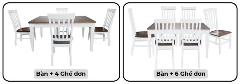 Bàn ăn chữ nhật mặt phủ veneer Tràm 27300