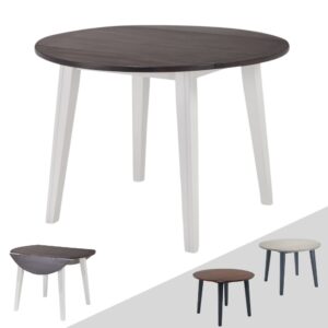 Bàn ăn tròn gấp gọn 2 bên mặt phủ veneer Bạch Dương 10100
