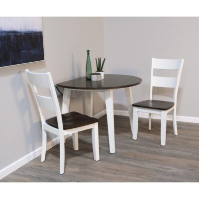 Bàn ăn tròn gấp gọn 2 bên mặt phủ veneer Bạch Dương 10100