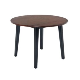 Bàn ăn tròn gấp gọn 2 bên mặt phủ veneer Bạch Dương 10100 màu Chery Black