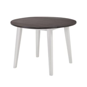 Bàn ăn tròn gấp gọn 2 bên mặt phủ veneer Bạch Dương 10100 màu Grey White