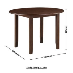 Bàn ăn tròn mặt phủ veneer gỗ Sồi đỏ vân núi 25500