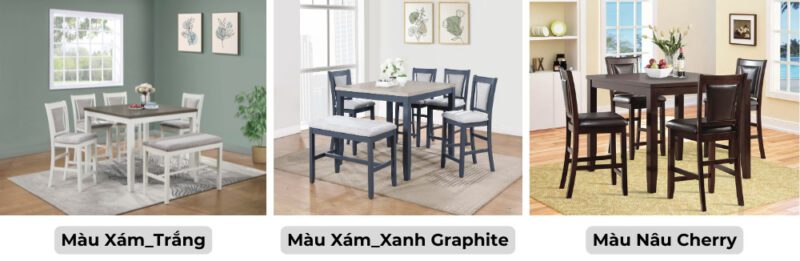 Bàn ăn vuông (Cao) mặt phủ veneer Calato 15160