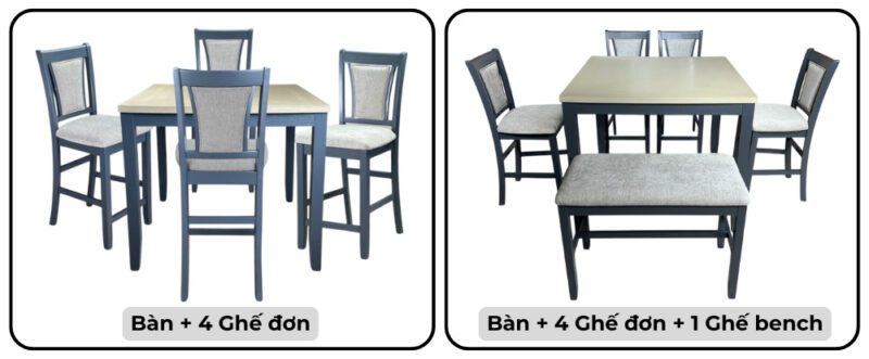 Bàn ăn vuông (Cao) mặt phủ veneer Calato 15160