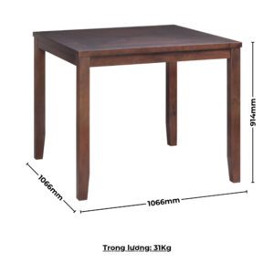 Bàn ăn vuông (Cao) mặt phủ veneer Calato 15160