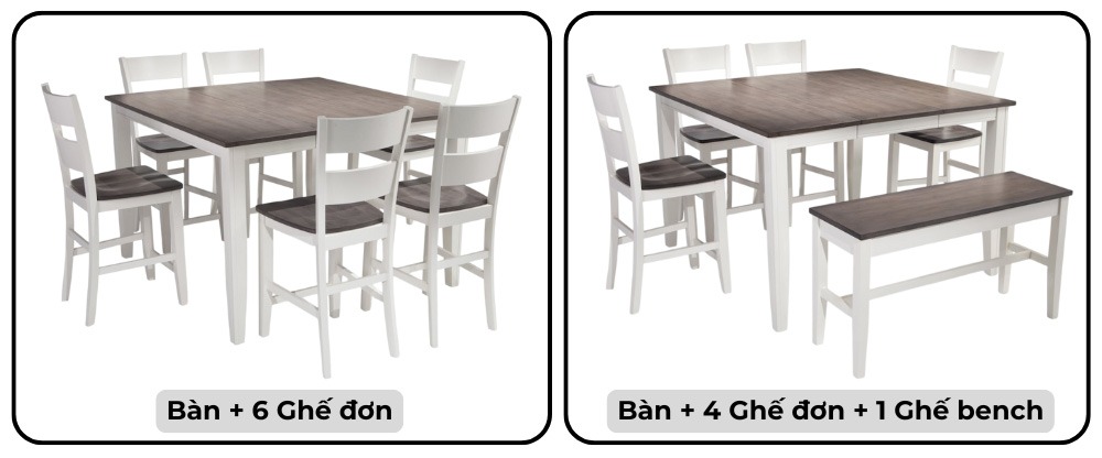 2 Cách kết hợp ghế ngồi với bàn ăn gỗ 1m4