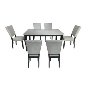 Bộ bàn ăn chữ nhật mặt phủ veneer gỗ sồi ghép hoa BBN06