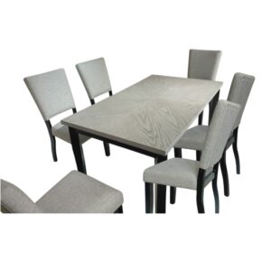 Bộ bàn ăn chữ nhật mặt phủ veneer gỗ sồi ghép hoa BBN06