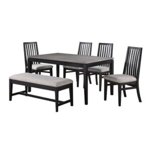 Bộ bàn ăn chữ nhật mặt phủ veneer gỗ sồi vân núi BBN03