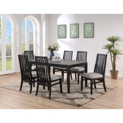 Bộ bàn ăn chữ nhật mặt phủ veneer gỗ Sồi vân núi BBN04