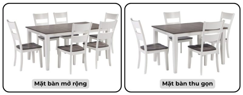 Bàn ăn thông minh gấp gọn 6 ghế