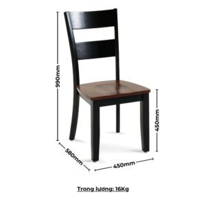 Bộ bàn ăn chữ nhật mở rộng mặt bàn thông minh BBN02 màu nâu cherry - đen