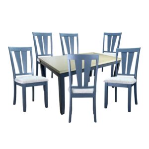 Bộ Bàn Ăn Chữ Nhật Veneer Calato 6 Ghế Nệm Vải Poly BBN14