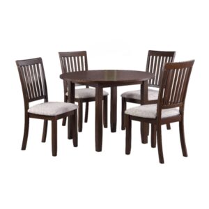 Bộ bàn ăn tròn 4 ghế đệm vải Poly BBT03