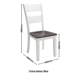 Bộ bàn ăn tròn gấp gọn 2 bên (2 ghế) BBT01 màu xám - trắng
