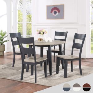 Bộ bàn ăn tròn gấp gọn 2 bên (4 ghế) BBT02