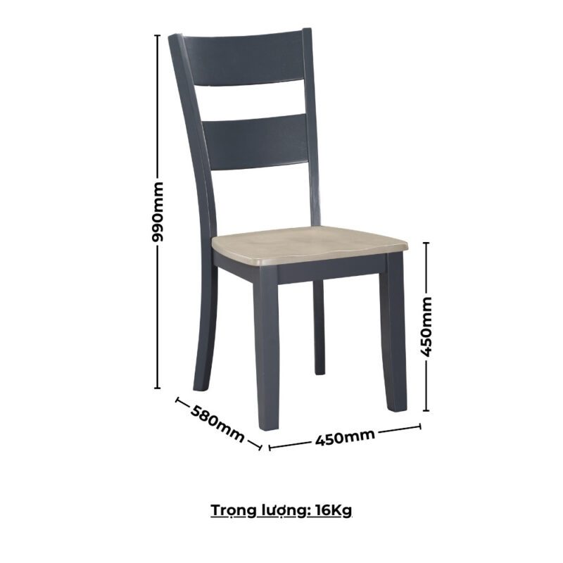 Bộ bàn ăn tròn gấp gọn 2 bên (4 ghế) BBT02 màu xám - xanh graphite