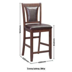 Bộ bàn ăn vuông (Cao) 4 ghế nệm da PU BBV04