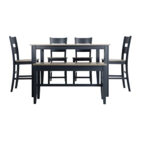 Bộ Bàn Ăn Vuông (Cao) Mở Rộng Mặt Bàn Thông Minh BBV01 mà xám - xanh Graphite