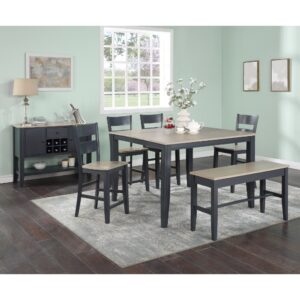 Bộ Bàn Ăn Vuông (Cao) Mở Rộng Mặt Bàn Thông Minh BBV01 mà xám - xanh Graphite