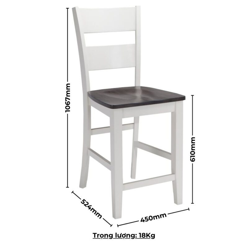 Bộ bàn ăn vuông (Cao) mở rộng mặt bàn thông minh 4 ghế BBV02 màu xám - trắng