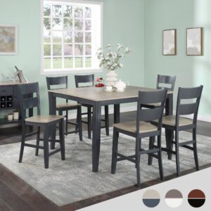 Bộ bàn ăn vuông (Cao) mở rộng mặt bàn thông minh 6 ghế BBV03