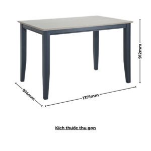 Bộ bàn ăn vuông (Cao) mở rộng mặt bàn thông minh 6 ghế BBV03 màu xám - xanh graphite