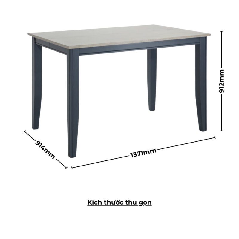 Bộ bàn ăn vuông (Cao) mở rộng mặt bàn thông minh 6 ghế BBV03 màu xám - xanh graphite