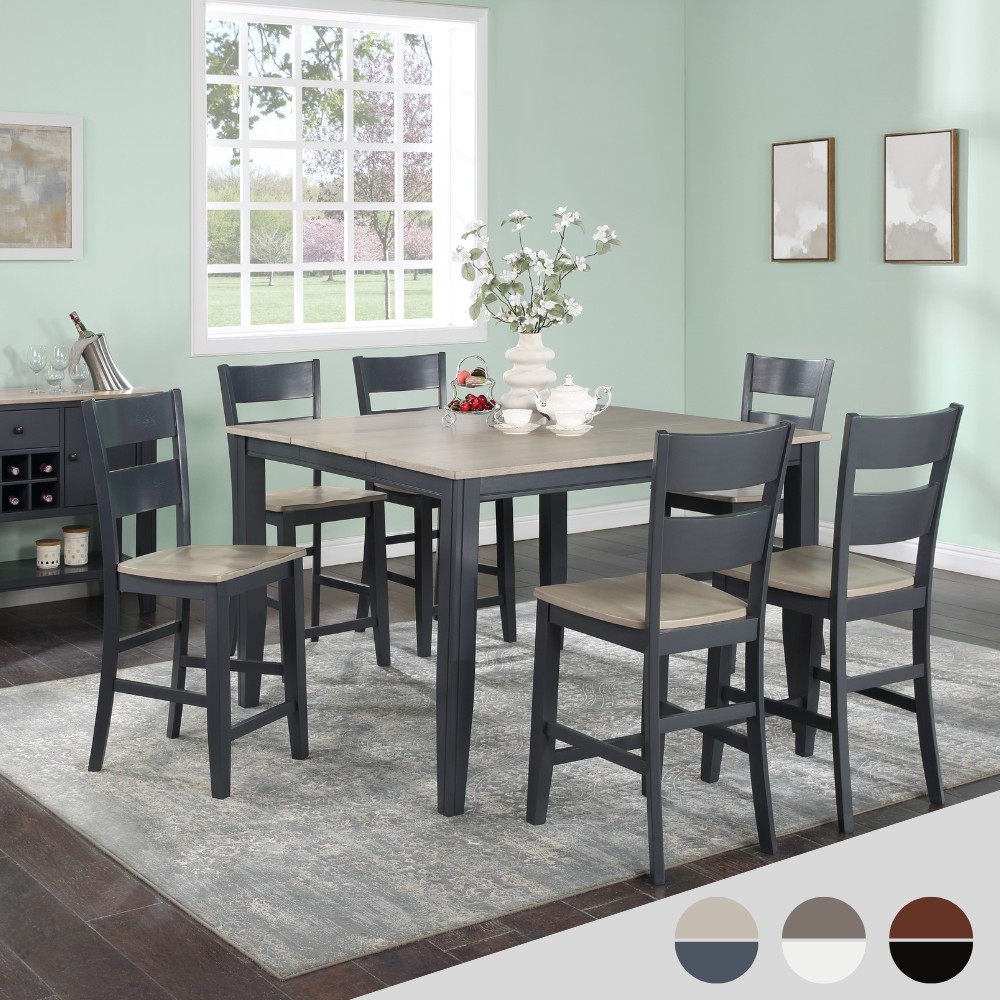 Bộ Bàn Ăn Vuông (Cao) Mở Rộng Mặt Bàn Thông Minh 6 Ghế BBV03