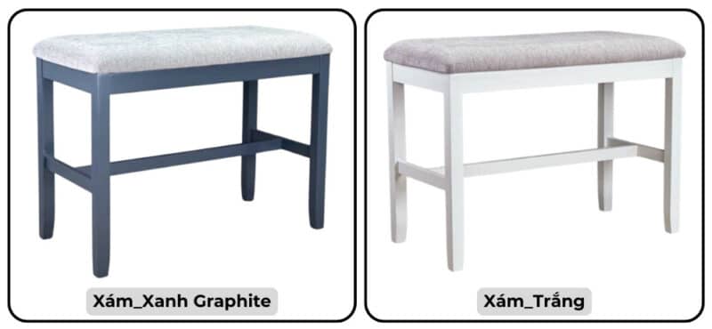 Ghế ăn Bench (Cao) gỗ Cao Su mặt nệm vải Poly 12434