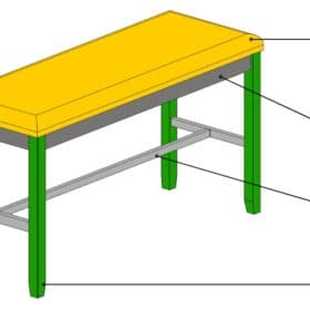 Ghế ăn Bench (Cao) gỗ Cao Su mặt nệm vải Poly 12434