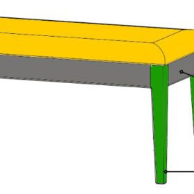 Ghế Ăn Bench Gỗ Cao Su Mặt Nệm Vải Poly 10520