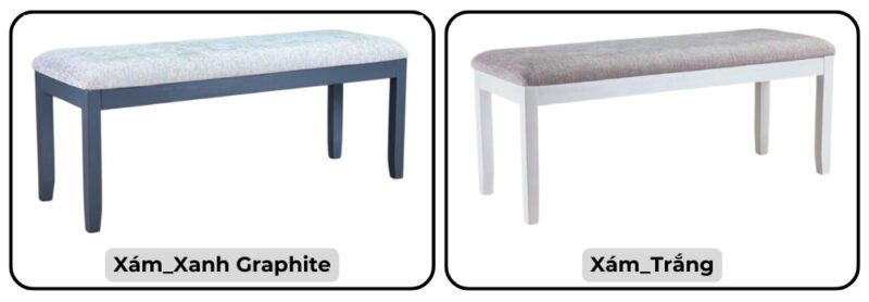 Ghế Ăn Bench Gỗ Cao Su Mặt Nệm Vải Poly 10520