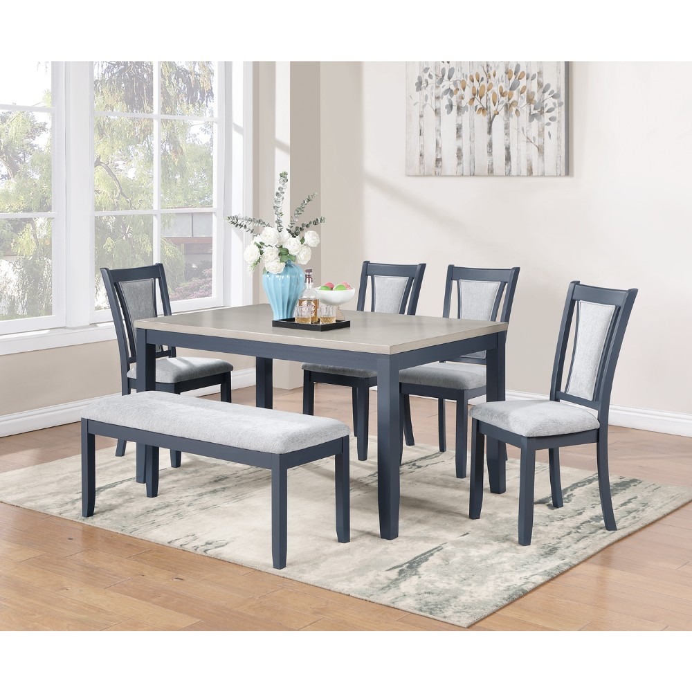 Ghế Ăn Bench Gỗ Cao Su Mặt Nệm Vải Poly 10520