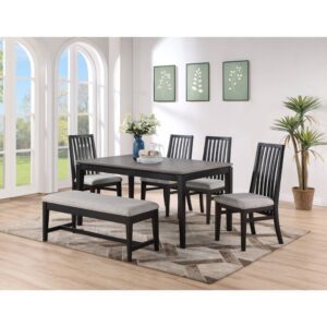 Ghế ăn Bench gỗ Cao Su mặt nệm vải Poly 12538