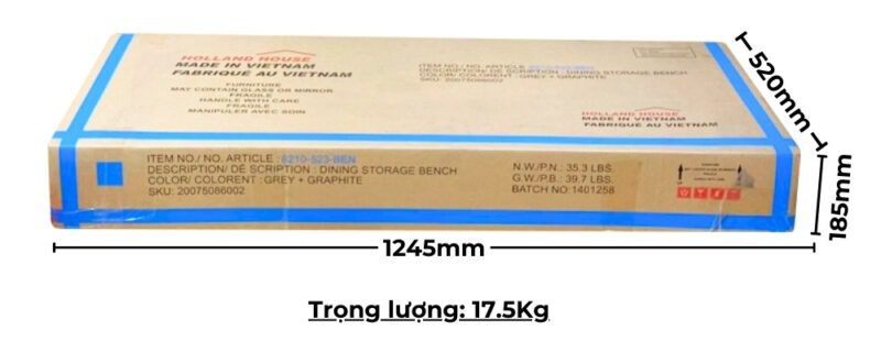 Ghế ăn Bench gỗ Cao Su mặt nệm vải Poly 12538