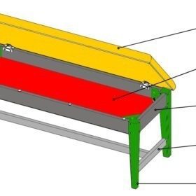 Ghế ăn Bench gỗ Cao Su mặt nệm vải Poly 12538