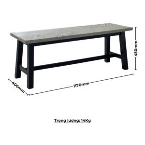 Ghế ăn Bench gỗ Cao Su mặt phủ veneer gỗ Sồi ghép hoa 12738