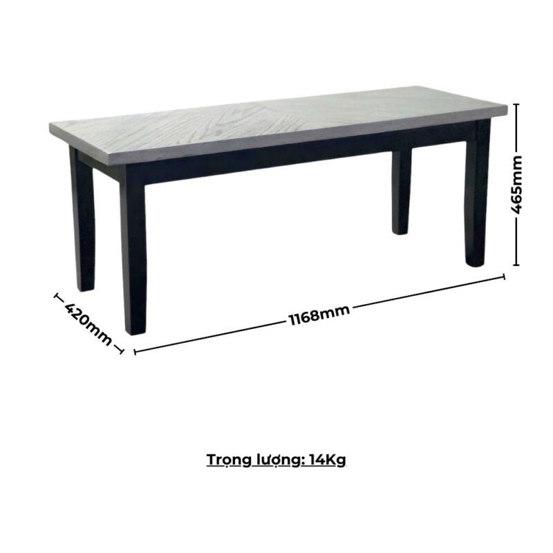 Ghế ăn Bench gỗ Cao Su mặt phủ veneer gỗ Sồi vân núi 12238