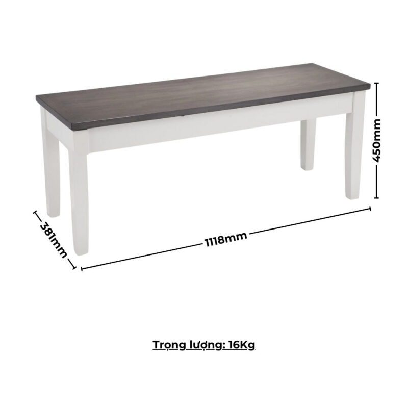 Ghế ăn Bench gỗ Cao Su tích hợp hộc đựng đồ 11138