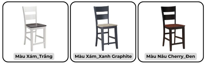 3 Phiên bản màu của ghế gỗ chân cao