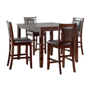 Ghế ăn (Cao) gỗ Cao Su mặt, tựa ghế nệm da PU 16040