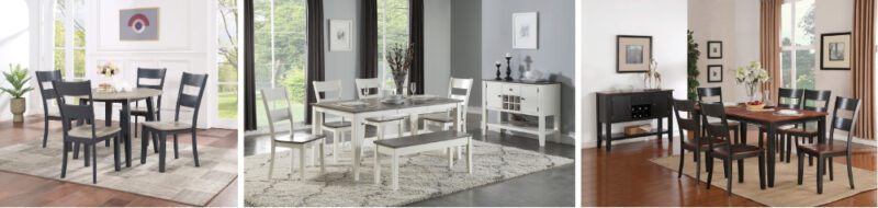 Ghế gỗ cao su kết hợp với bàn ăn